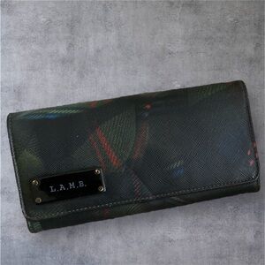 L.A.M.B. Gwen Stephani Long Wallet 7.5 x 3.5 Deep Multicolored Green Vintage